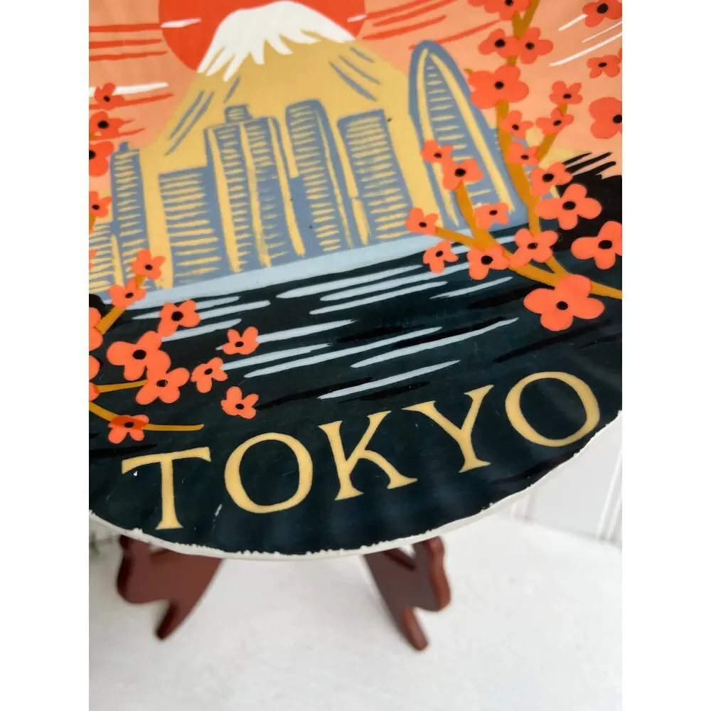 Anthropologie Travel Dinner Plate Collection Tokyo Mount fuji